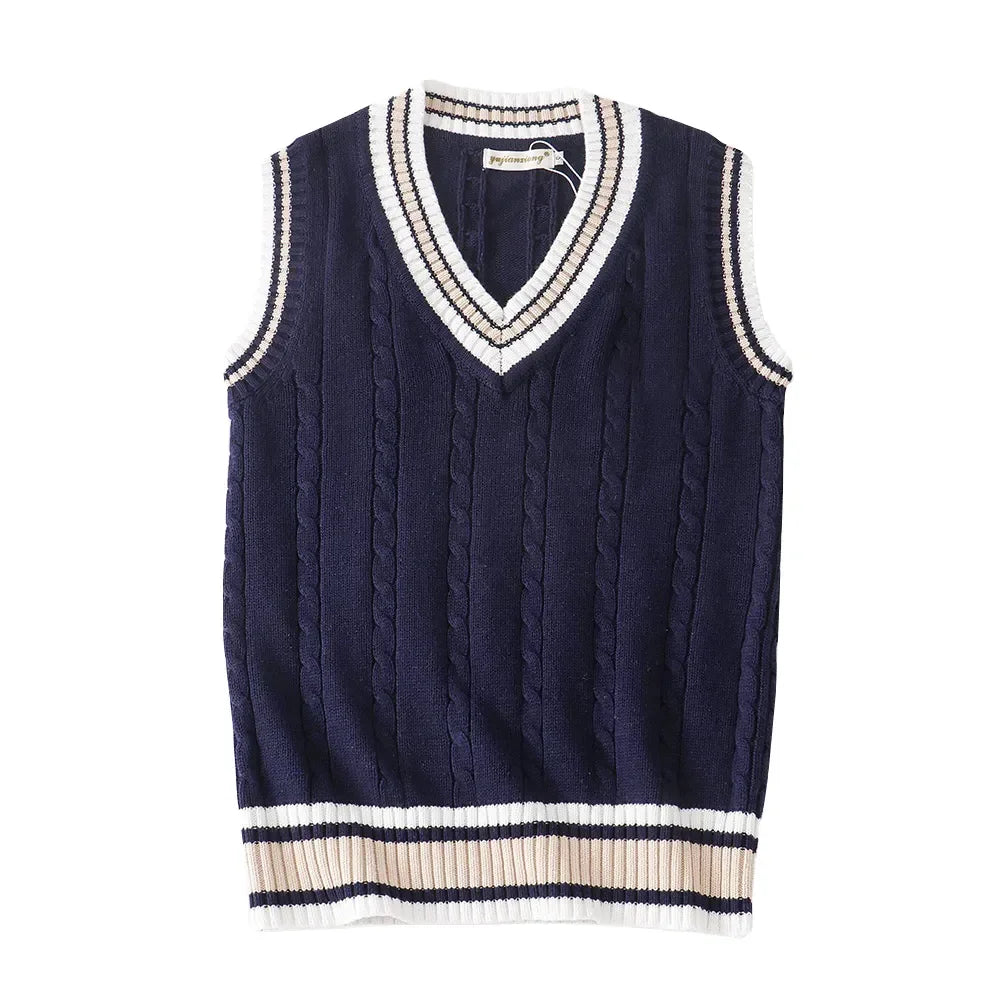 Cozy Crew Neck Knit Sweater Vest