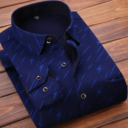 Soft Plaid Flannel Shirt for Men - Thermal Fleece Inside