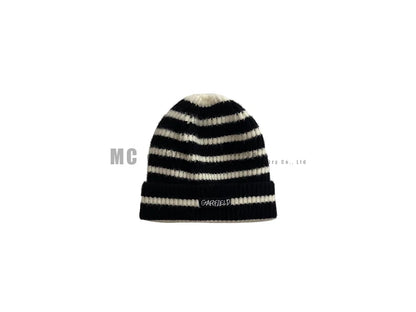 Cozy Fleece Lined Striped Beanie Hat