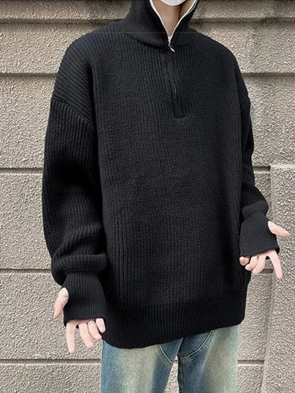 Classic Casual Men's Zip Neck Sweater