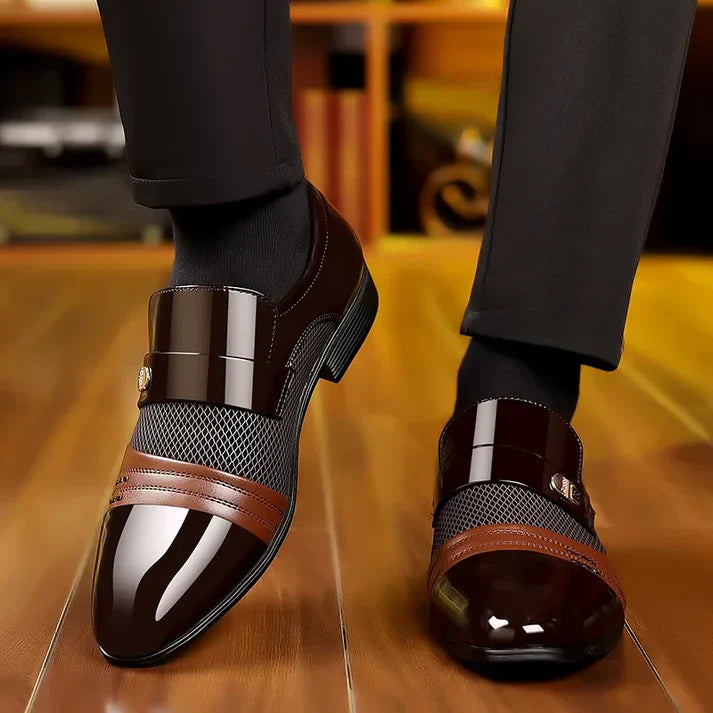 Comfortable Black Leather Dress Shoes for Men