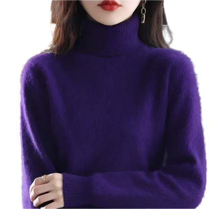 Luxurious Pure Cashmere Lady Turtleneck Jumper