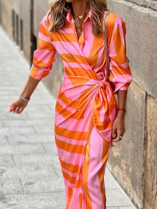 Vespera Women's Wrap Dress Printed - OutfitLondon
