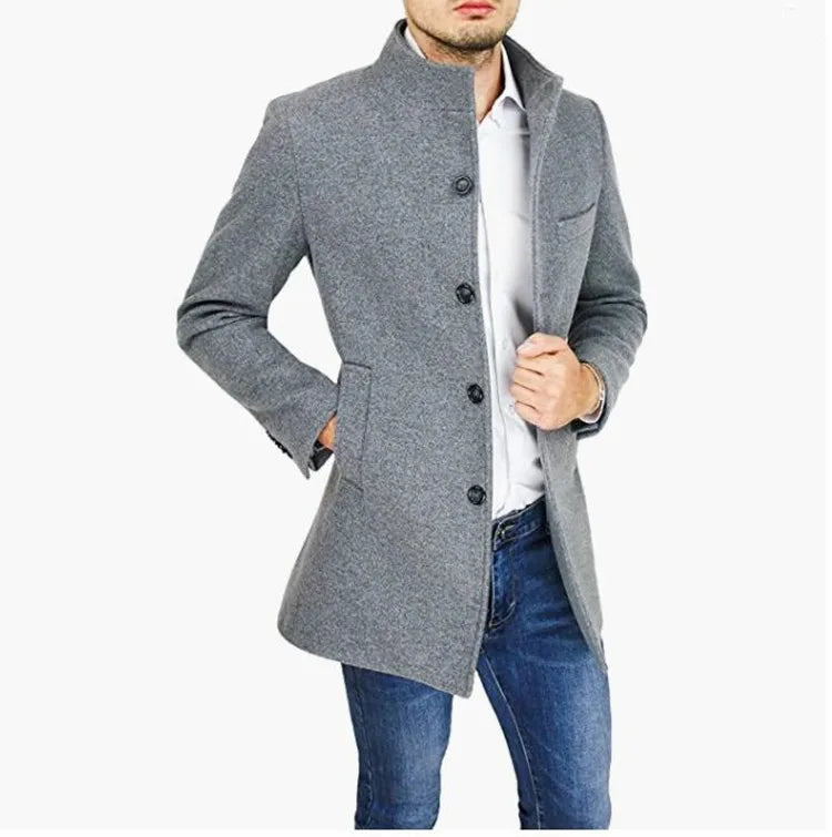 Traditional Men's Wool Trench Coat Classic Fit