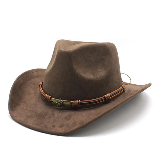 Rustic Western Style Felt Hat - OutfitLondon