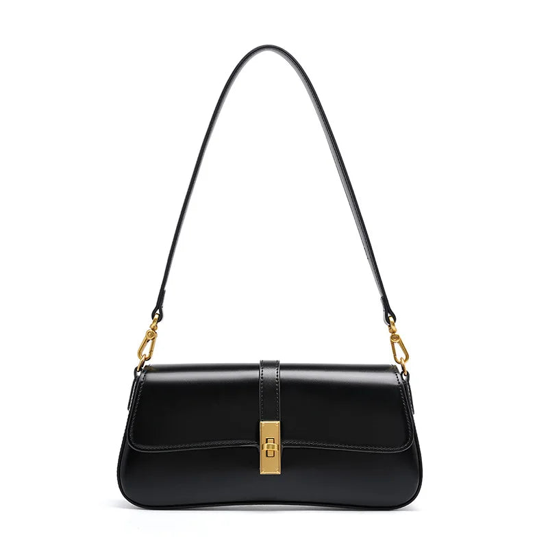 Leather Shoulder Bag Genuine Leather Gold Hardware