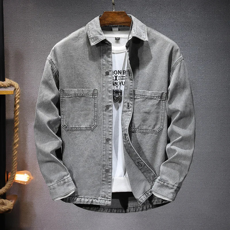 Men's Midweight Denim Jacket Structured Fit Blue