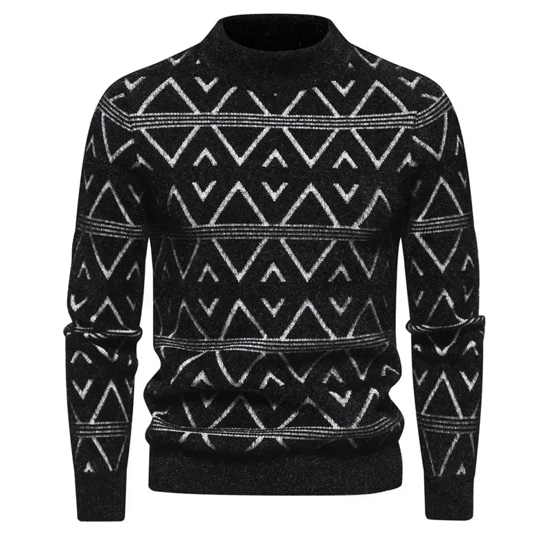 Faux Fur Crew Neck Men's Sweater