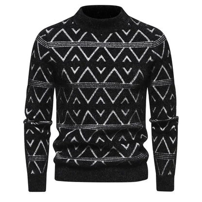 Faux Fur Crew Neck Men's Sweater