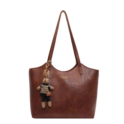 Large Natural Leather Shopping Bag