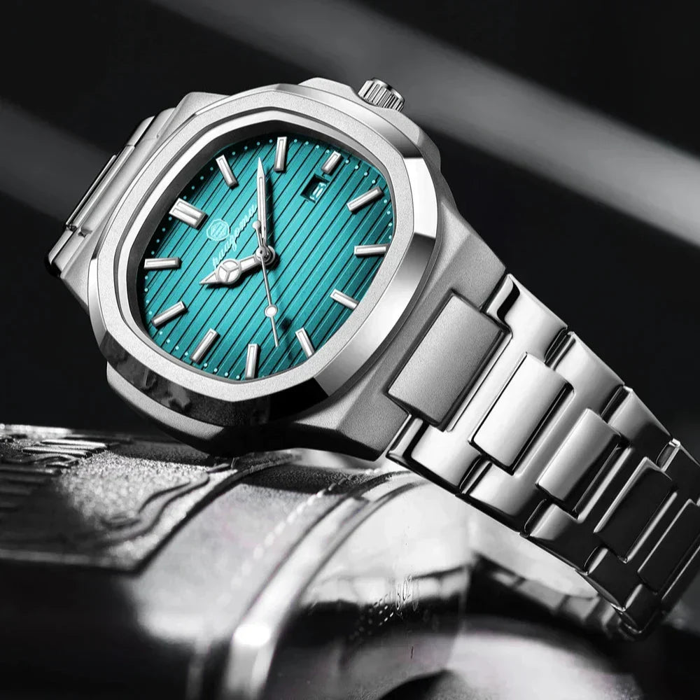 Men's Stainless Steel Quartz Watch Water Resistant Date Display