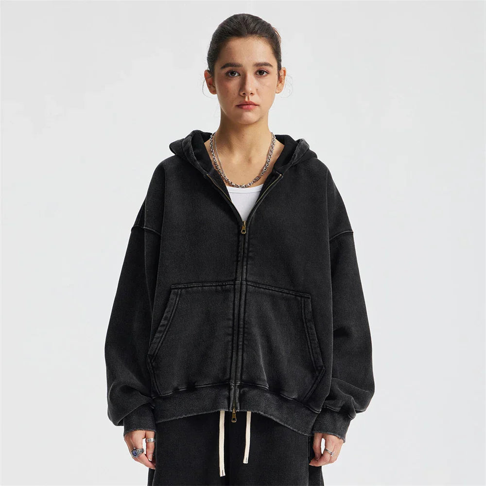 Cozy Fleece Zipper Hoodie Jacket
