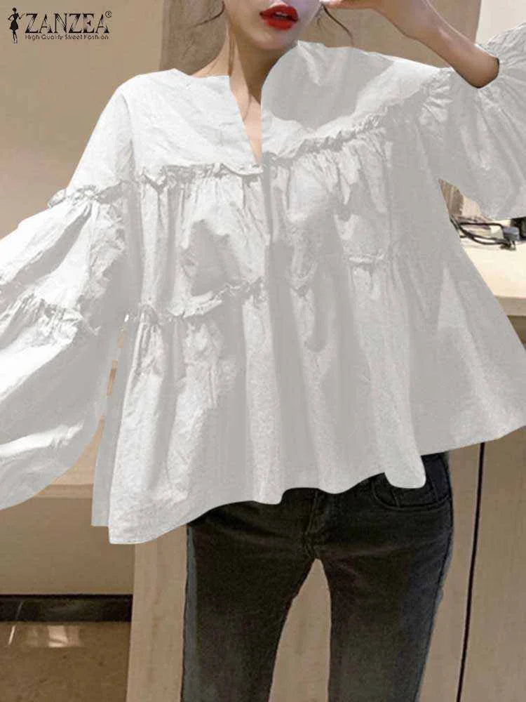 Elegant Flare Sleeve Ladies Blouse Shirt