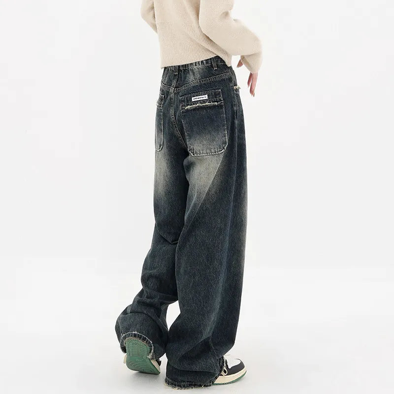Classic Casual Loose Fit Blue Womens Jeans