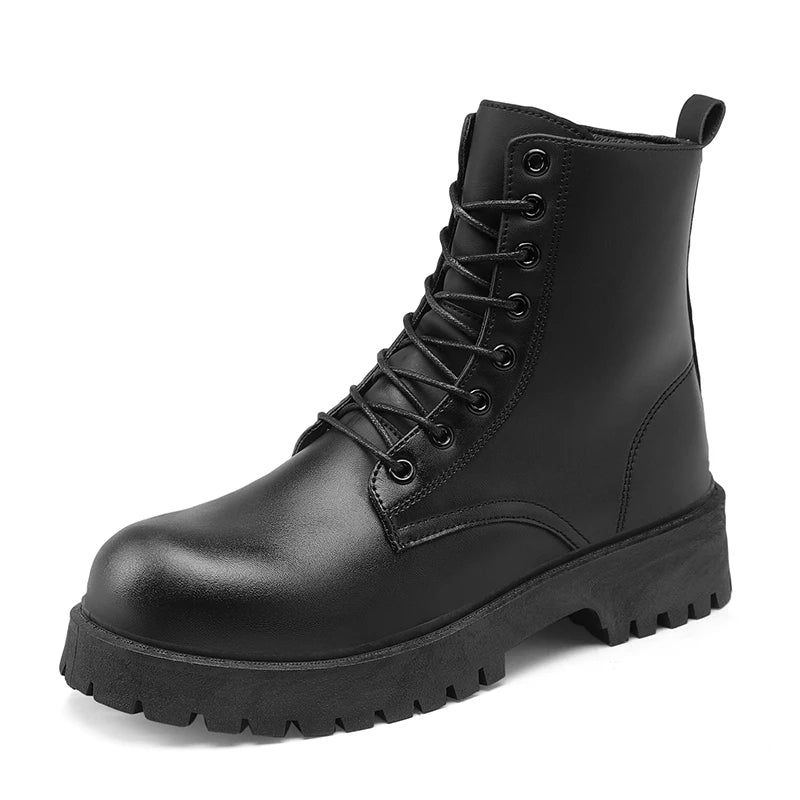 Rugged Waterproof Men's Leather Ankle Boots