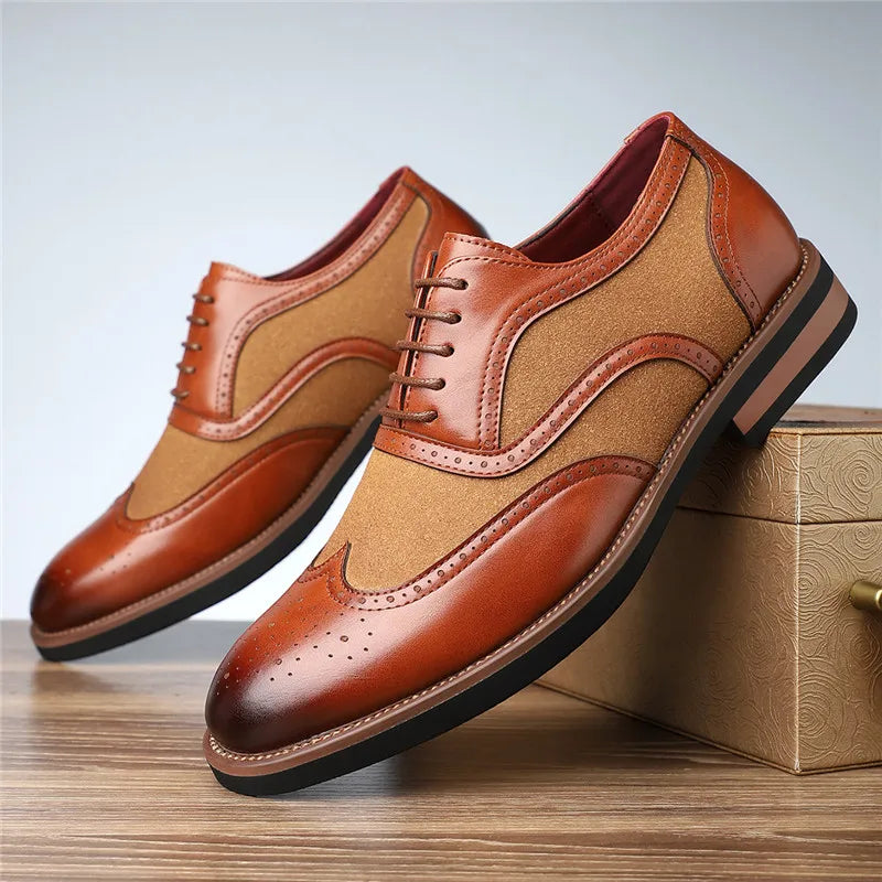 Authentic Brown Leather Oxford Shoes - OutfitLondon