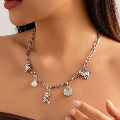 Women's Choker Necklace Gold Tone