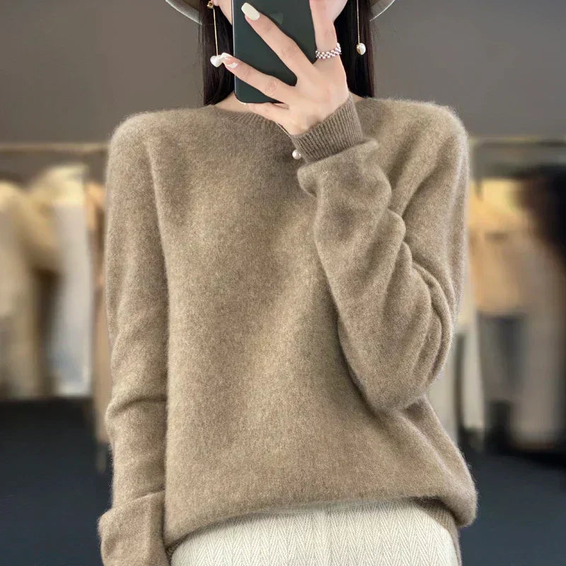 Premium Women's Merino Wool Crew Neck Sweater