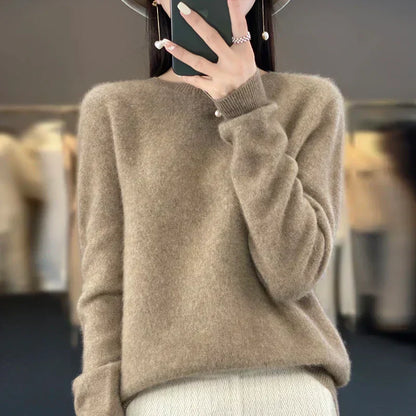Premium Women's Merino Wool Crew Neck Sweater