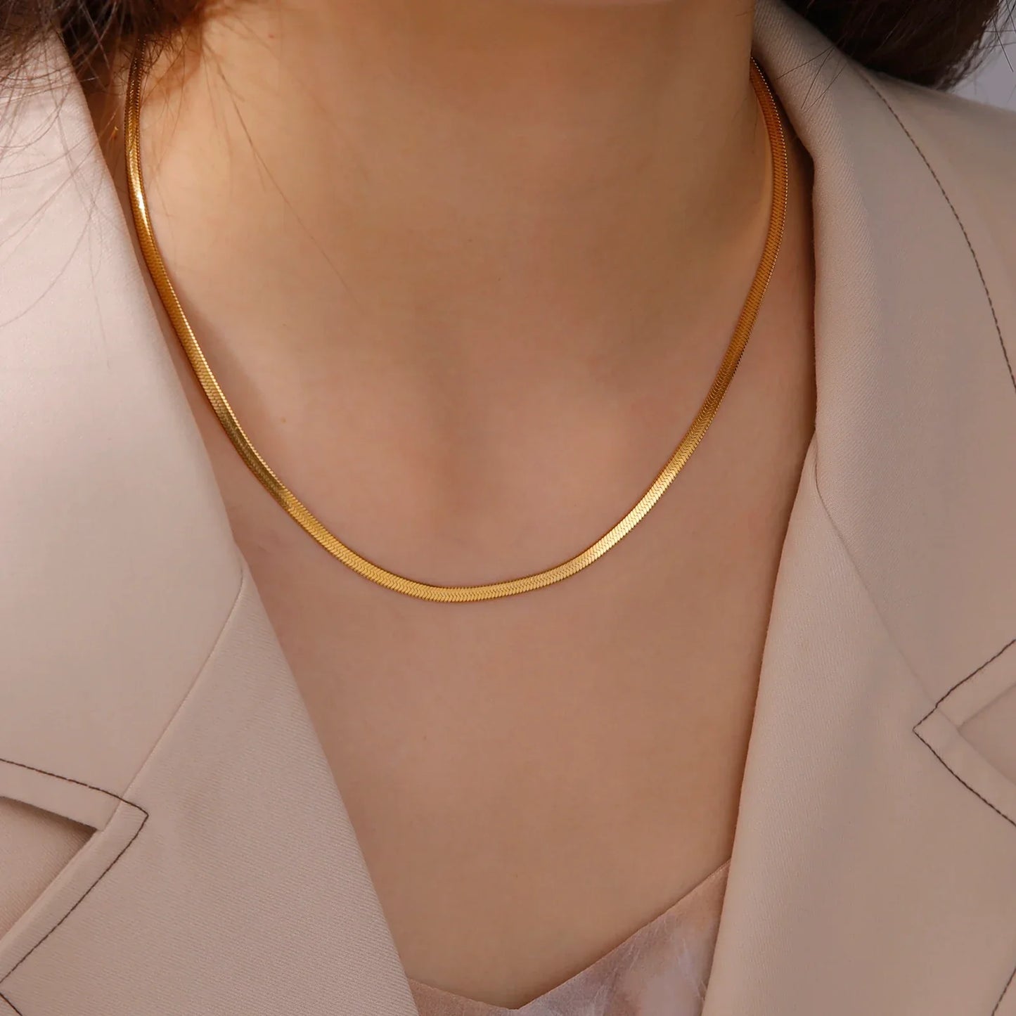 Elegant Sterling Silver Snake Chain Necklace