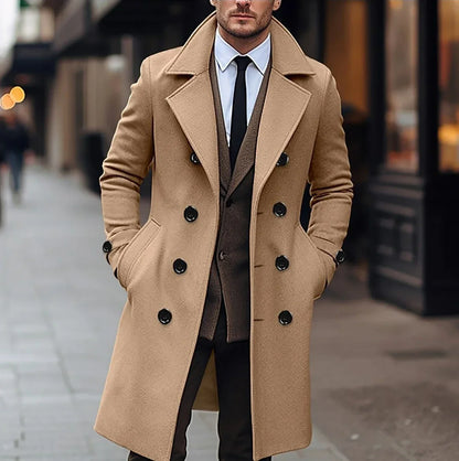 Classic Men's Double Breasted Overcoat