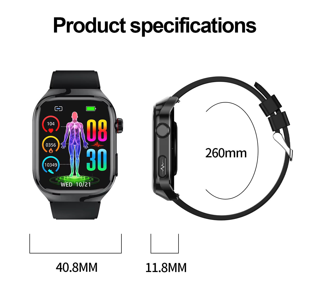 Smart Health Watch with ECG and Bluetooth Connectivity