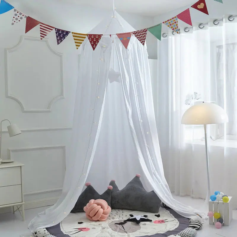 Pretty Pink Bedroom Canopy With Fringe