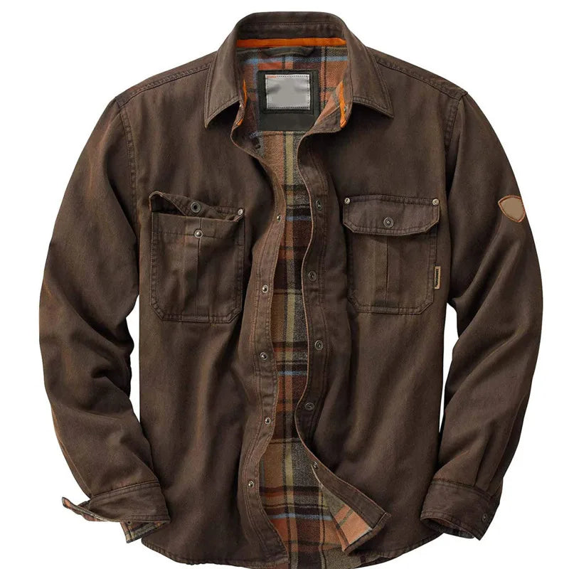 Rugged Mens Leather Biker Jacket - OutfitLondon