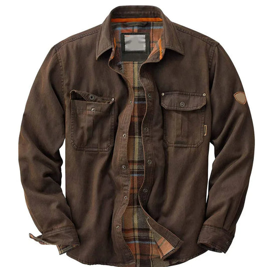 Rugged Mens Leather Biker Jacket - OutfitLondon