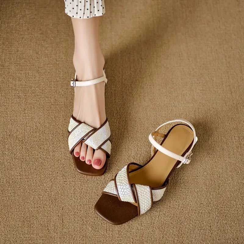 Luxury Brown Leather Flip Flops