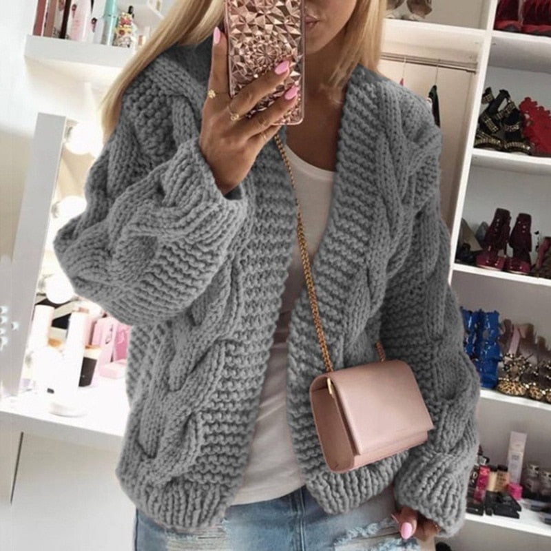 Soft Chunky Open Front Cardigan for Women