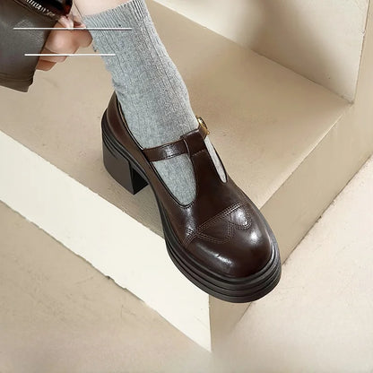 Elegant Strap Mary Jane Pumps - OutfitLondon