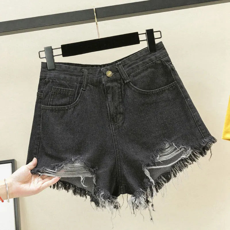 Relaxed Fit Women's Ripped Denim Shorts