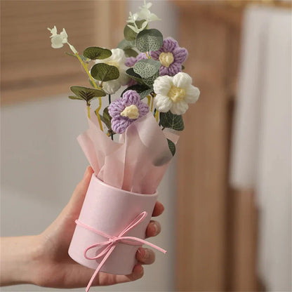 Velmora Handcrafted Plush Flower Bouquet Soft Decor Gift
