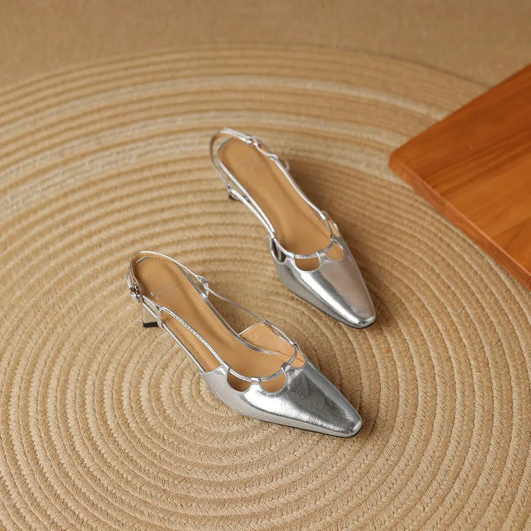 Authentic Leather High Heel Sandals