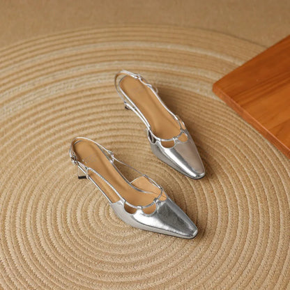 Authentic Leather High Heel Sandals