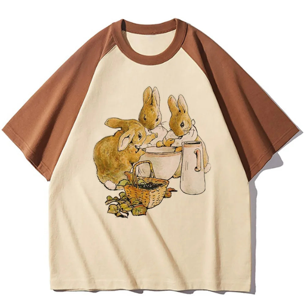 Women's Graphic T Shirt Cotton Vintage Manga Print Raglan Sleeves