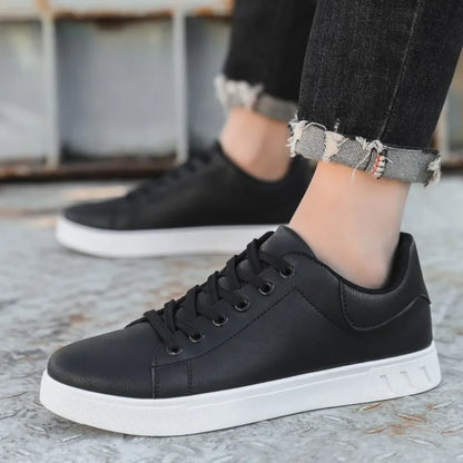 Comfy Lace Up Leather Trainer Shoes
