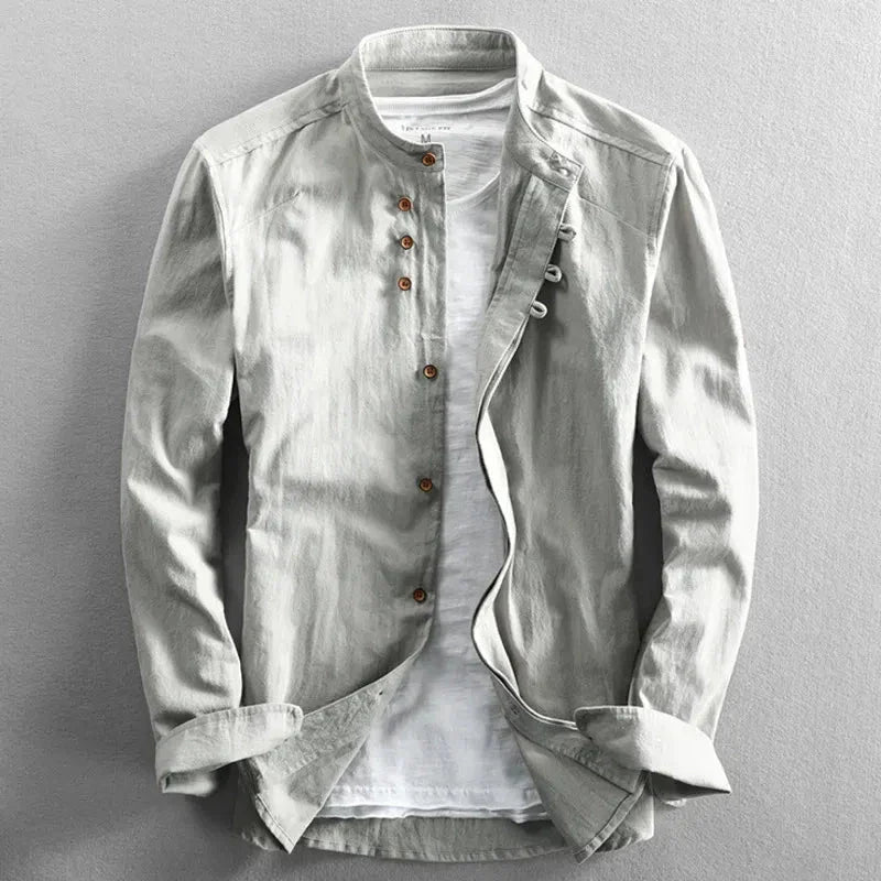 Slim Fit Japanese Style Linen Shirt