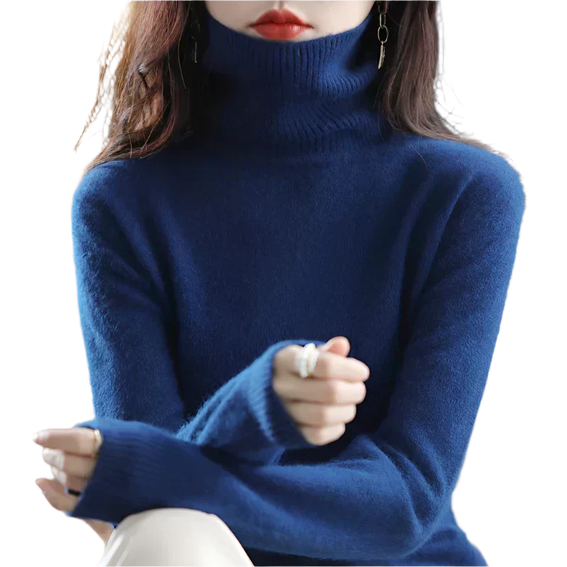 Luxurious Pure Cashmere Lady Turtleneck Jumper