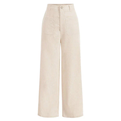 Comfortable High Waist Loose Fit Women's Pants with Pockets
