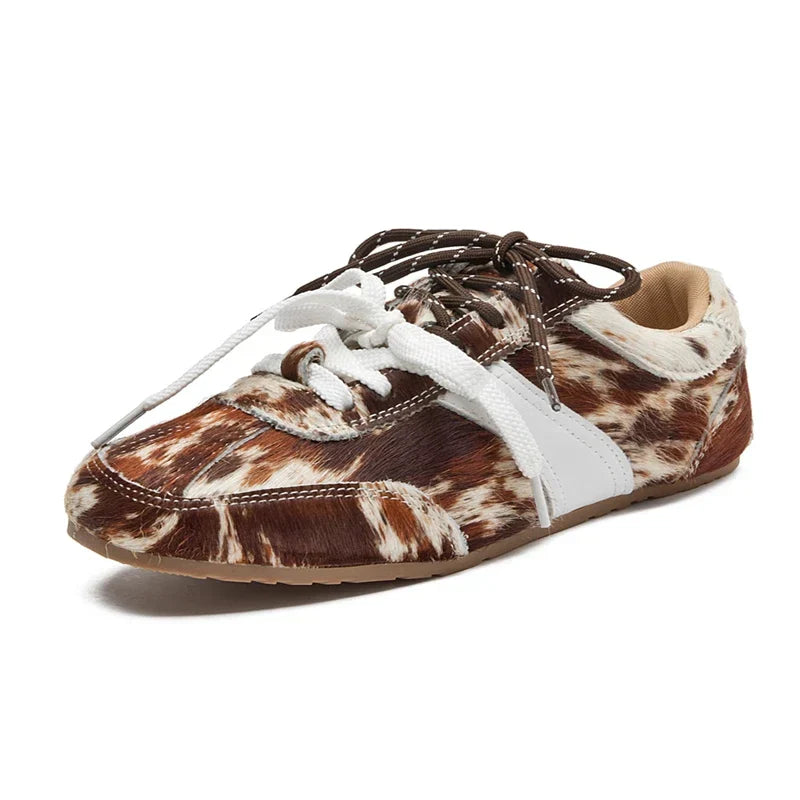 High Quality Leather Tie Up Ladies Shoes