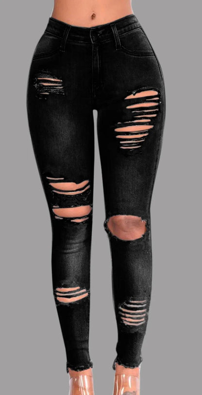 Trendy Ripped Skinny Women's Jeans