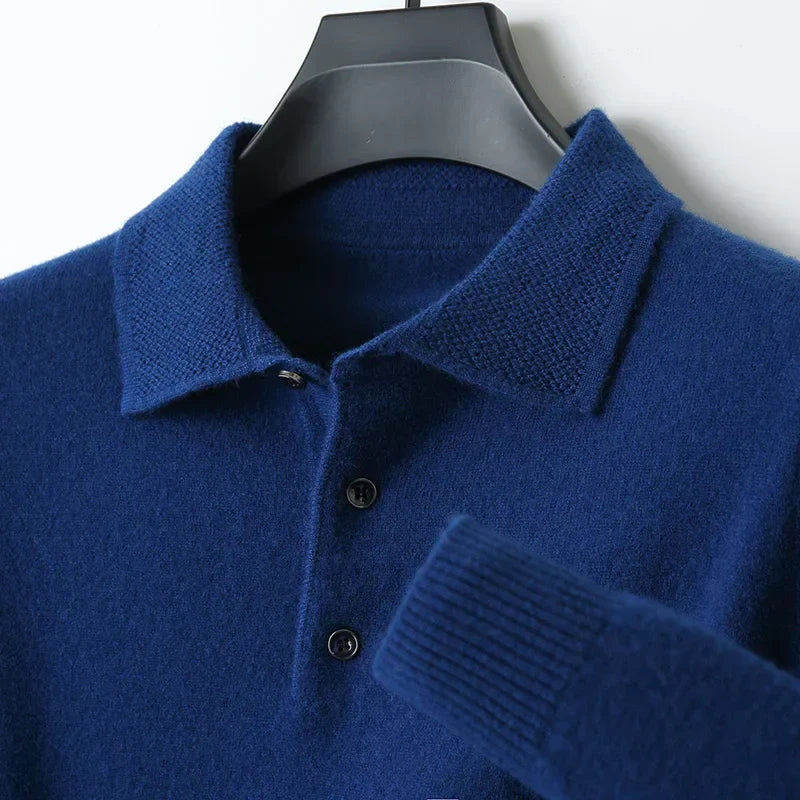 Men's Merino Polo Shirt Lightweight Breathable Classic Collar