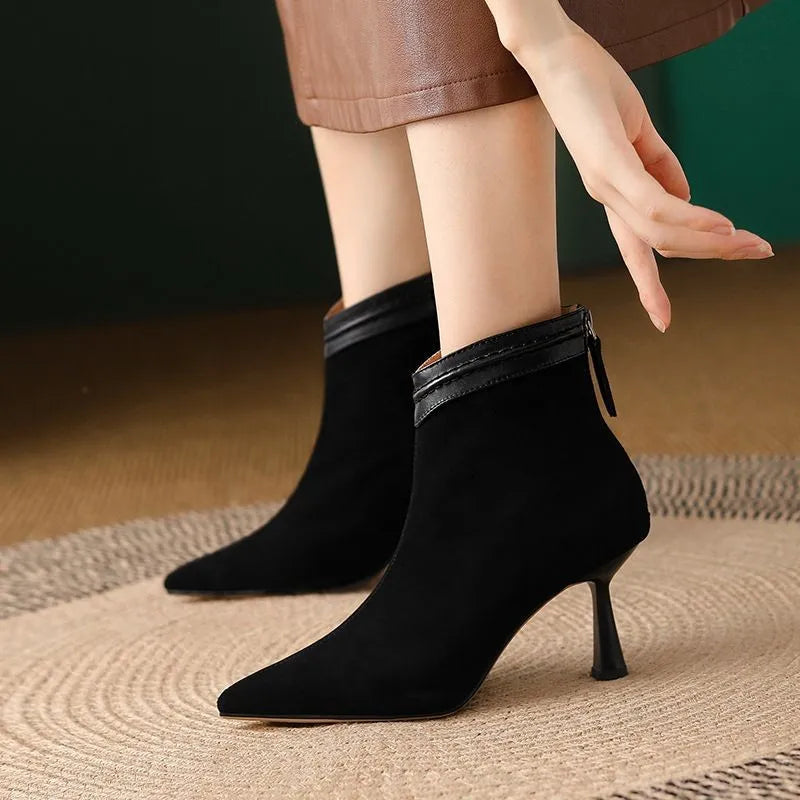 Women's Low Heel Ankle Boots - OutfitLondon