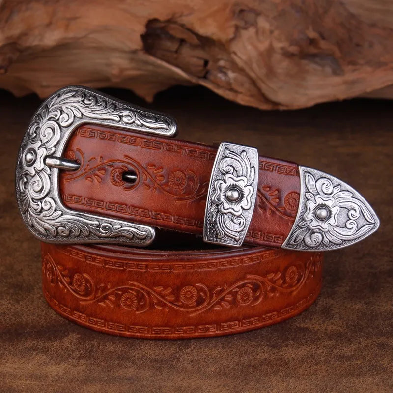 Stylish Leather Cowboy Belt