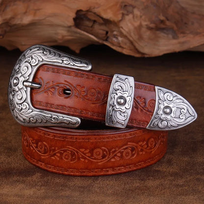 Stylish Leather Cowboy Belt