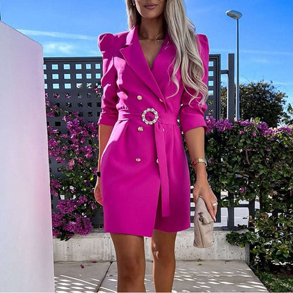 Flattering Waistline A-Line Dress for Ladies