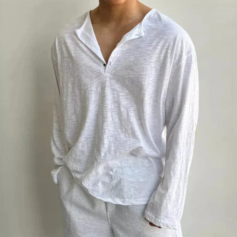 Men's Linen Cotton Shirt Relaxed Fit Breathable