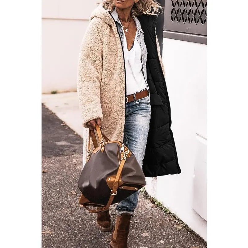 Warm Reversible Women's Parka Coat